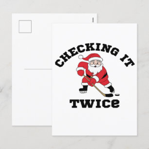 Postal Festiva Santa que revisa dos veces