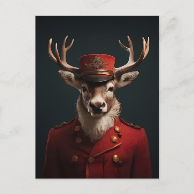 Postal Festiva Santa Reindeer (Anverso)