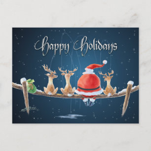 Postal Festiva SANTA & REINDEER & TEXT por SHARON SHARPE