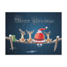 SANTA & REINDEER & TEXT por SHARON SHARPE