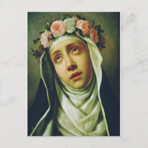Postal Festiva Santa Rosa de Lima El Ángel de Perú Arte Fino