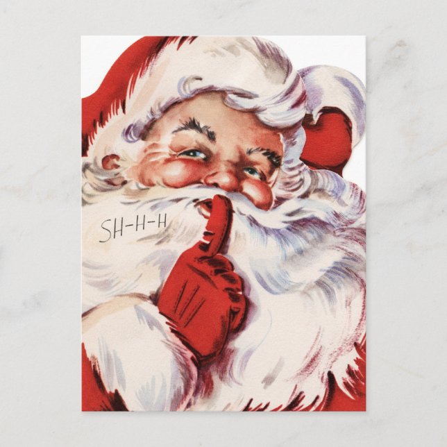 Postal Festiva Santa Says Shhh (Anverso)