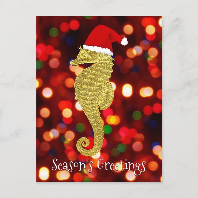 Postal Festiva Santa Seahorse Personalize (Anverso)