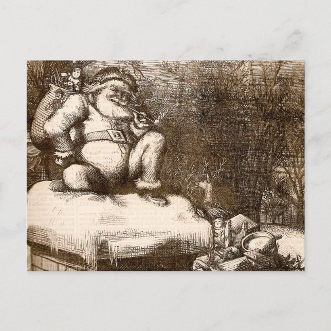 Postal Festiva Santa semanal 1865 de Thomas Nash Harper del (Anverso)