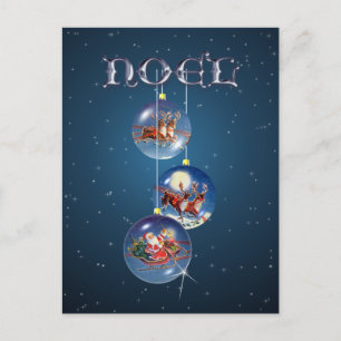 Postal Festiva SANTA, SLEIGH & REINDEPENDE de SHARON SHARPE