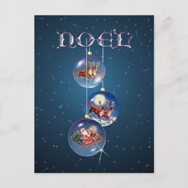 Postal Festiva SANTA, SLEIGH & REINDEPENDE de SHARON SHARPE (Anverso)