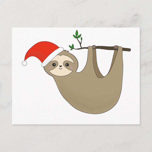 Postal Festiva Santa Sloth (Anverso)