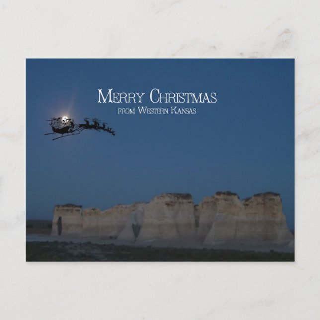 Postal Festiva Santa sobre las rocas del Monumento (Anverso)