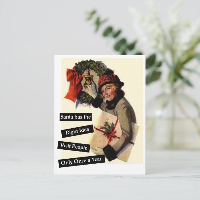 Postal Festiva Santa tiene la idea correcta... (Anverso de pie)
