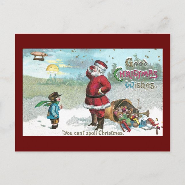 Postal Festiva Santa trenzó en la nieve (Anverso)