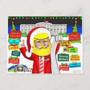 Postal Festiva Santa Trump Ho Ho
