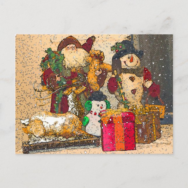 POSTAL FESTIVA SANTA Y AMIGOS (Anverso)