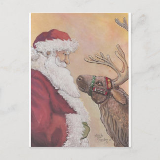 Postal Festiva Santa y Comet
