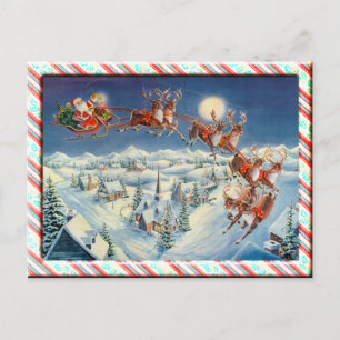 POSTAL FESTIVA SANTA Y FRONTERA DESTRUIDA POR SHARON SHARPE