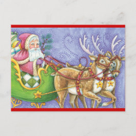 Postal Festiva Santa y Navidades de renos
