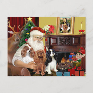 Postal Festiva Santa y tres caballeros