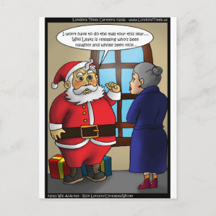 Postal Festiva Santa y Wiki Leaks Regalos Divertidos Camisetas y