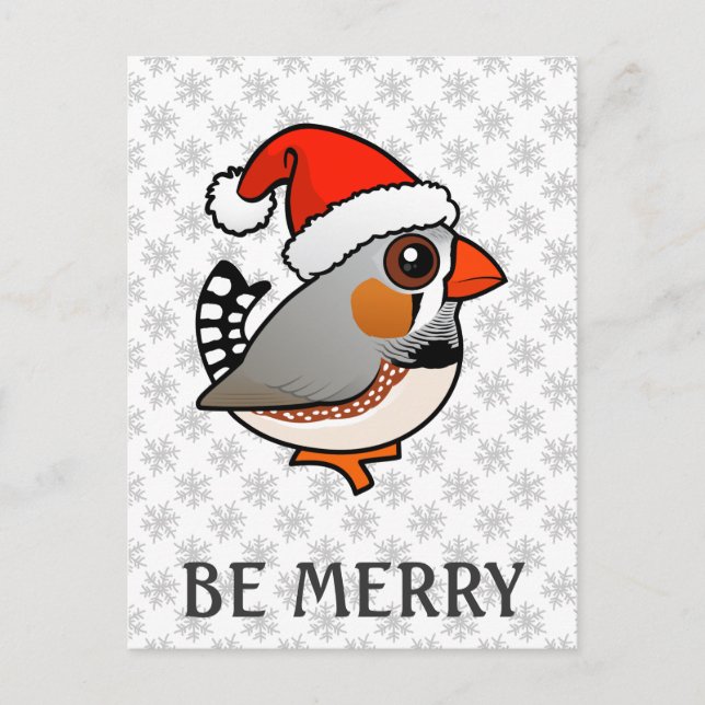 Postal Festiva Santa Zebra Finch (Anverso)