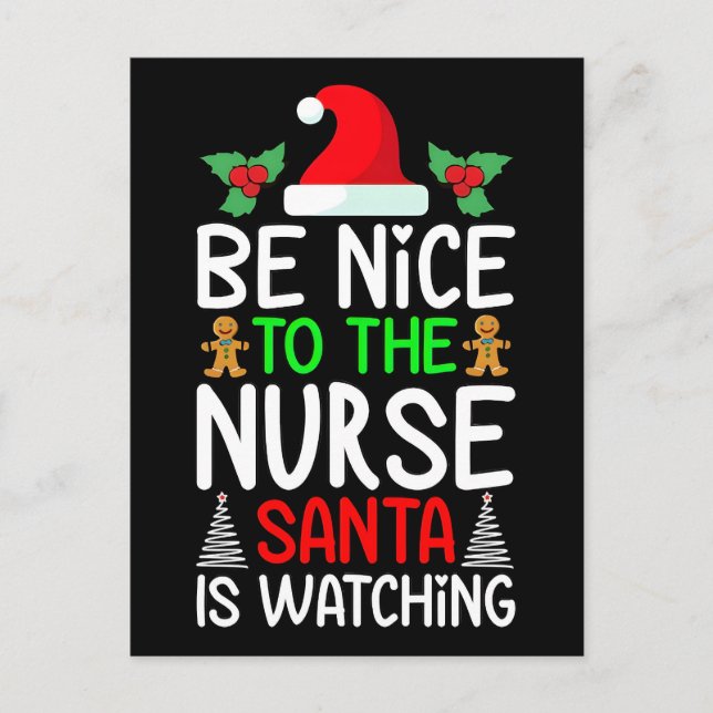 Postal Festiva Santa's Favorite Nurse Professional Funny Christma (Anverso)
