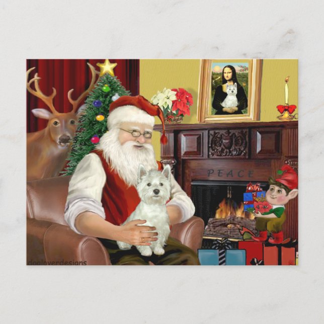 Postal Festiva Santa's West Highland Terrier 8 - Santa (Anverso)
