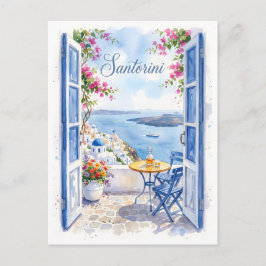 Postal Festiva Santorini Grecia Viajes Antiguos