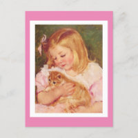 Sara sosteniendo un gato, por Mary Cassatt,