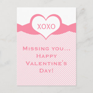 Postal Festiva Sassy Heart Fishnet Valentine Postcard, rosa