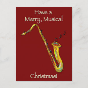 Postal Festiva Saxophone Christmas