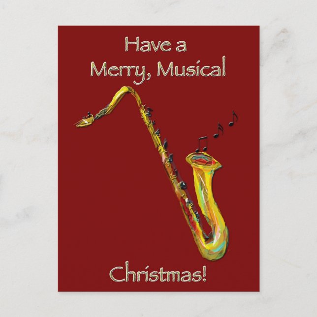 Postal Festiva Saxophone Christmas (Anverso)