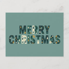 Postal Festiva Scandinavian Merry Christmas Tree Winter Snow