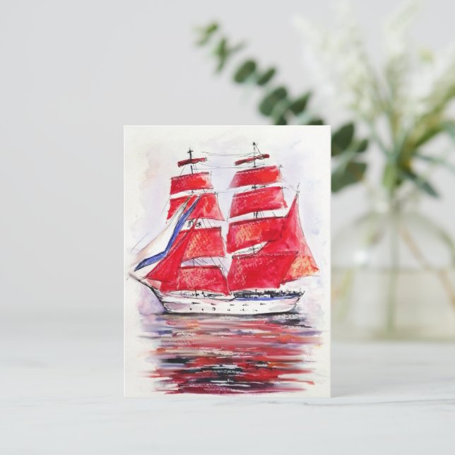 Postal Festiva Scarlet Sails (Anverso de pie)