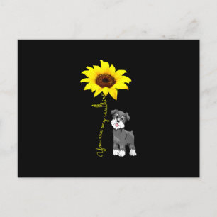 Postal Festiva Schnauzer Es Mi Sol Girasol Mamá Schnauzer