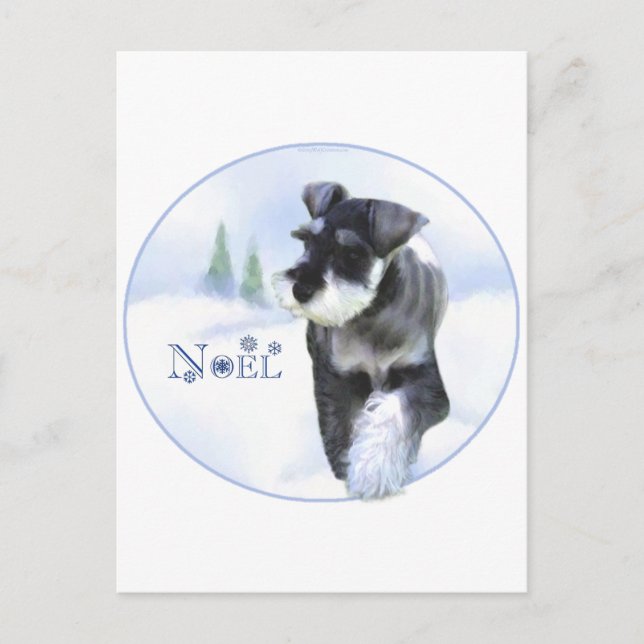 Postal Festiva Schnauzer estándar Noel (Anverso)
