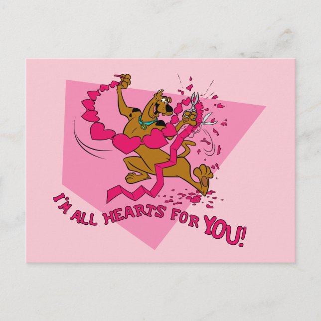 Postal Festiva Scooby-Doo - Todos soy corazón por ti (Anverso)