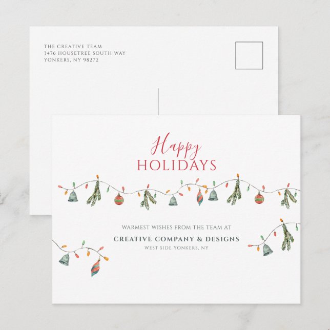 Postal Festiva Script empresarial moderno (Anverso / Reverso)