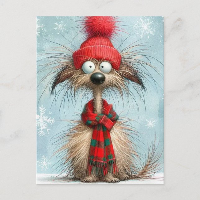 Postal Festiva Scruffy Dog Christmas (Anverso)