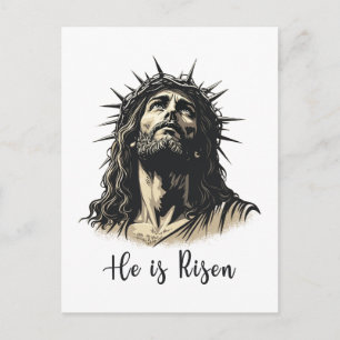 Postal Festiva Se eleva Jesús Cristiano Feliz Pascua