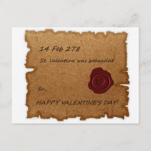 Postal Festiva Se estampó el periódico histórico de San Valentín