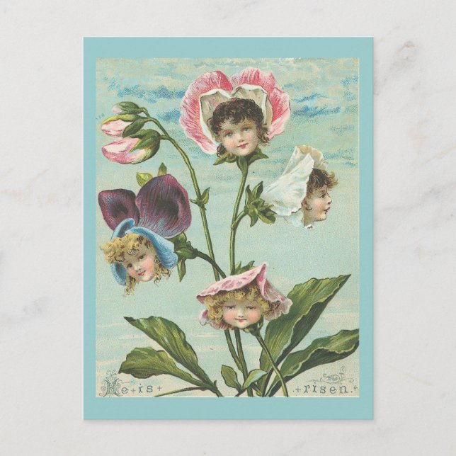 Postal Festiva Se Levanta La Vieja Pascua Cristiana (Anverso)