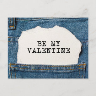 Postal Festiva Sé Mi San Valentín Pantalones Vaqueros Azules Mode
