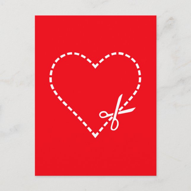 Postal Festiva Sé mi San Valentín tiene mi corazón en rojo (Anverso)