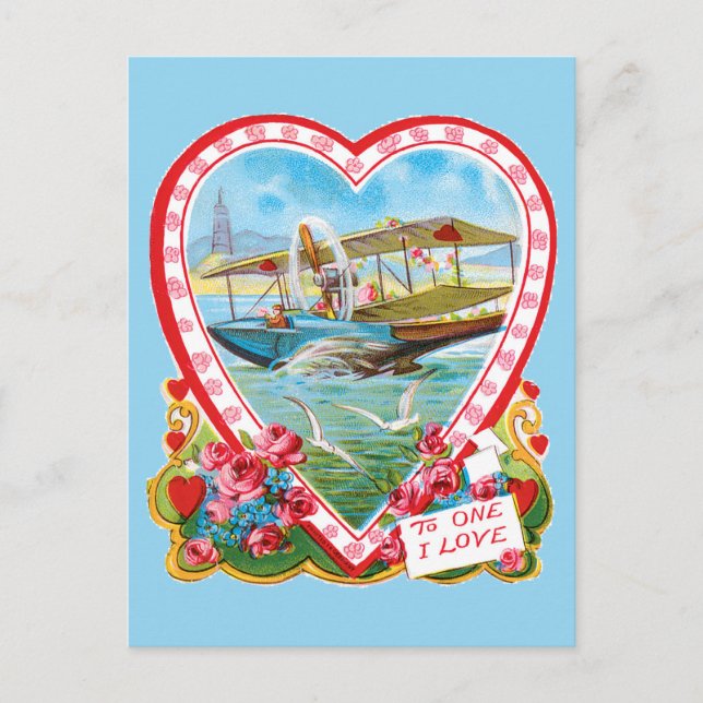 Postal Festiva Seaplane Valentine (Anverso)