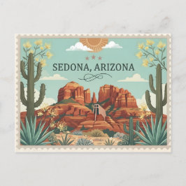 Postal Festiva Sedona Arizona Travel Vintage Red Rocks 
