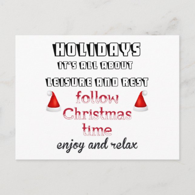 Postal Festiva Seguir el tiempo de los Navidades (Anverso)