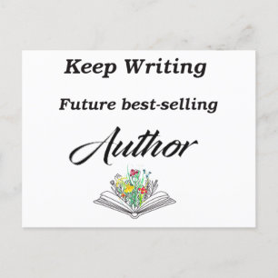 Postal Festiva Seguir escribiendo Motivación de Autor de Mejor Ve