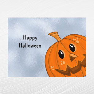 Postal Festiva Selfie de calabaza Naranja de Halloween