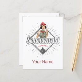 Postal Festiva Selva negra Baden-Württemberg Alemania Vintage