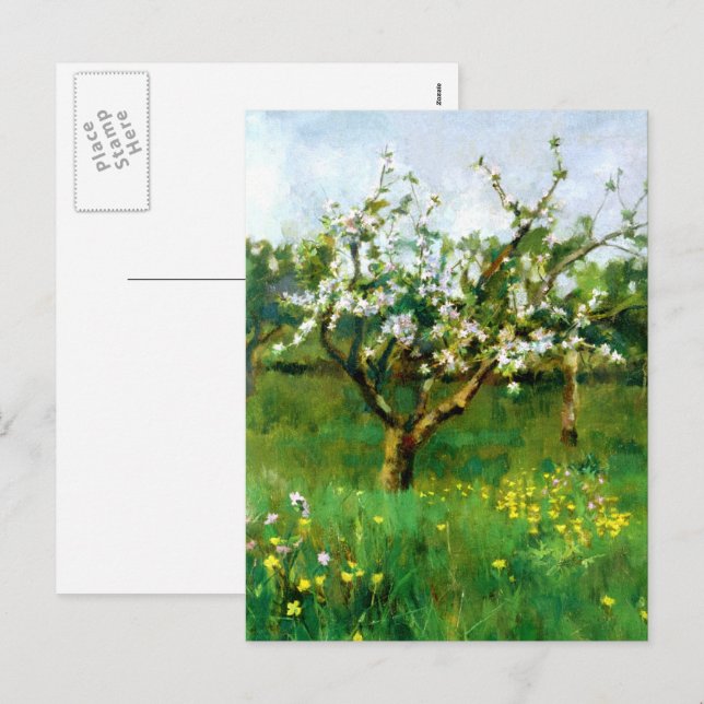 Postal Festiva Semana Santa. Bella Artes Apple Blossom (Anverso / Reverso)