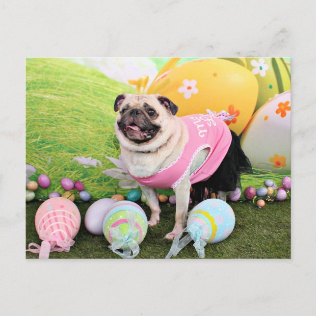 Postal Festiva Semana Santa - Pug -Hannah (Anverso)