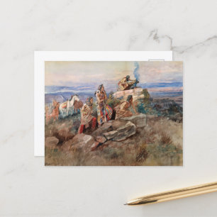 Postal Festiva Señal de humo de Charles Marion Russell